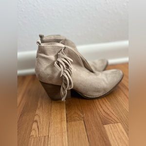 Fringe ankle booties